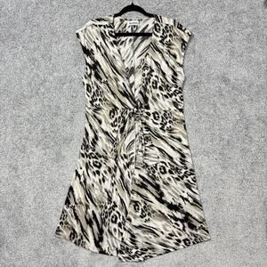 Miraclesuit Swim Cover Up Dress Womens Small Animal Print Tie Waist Pockets